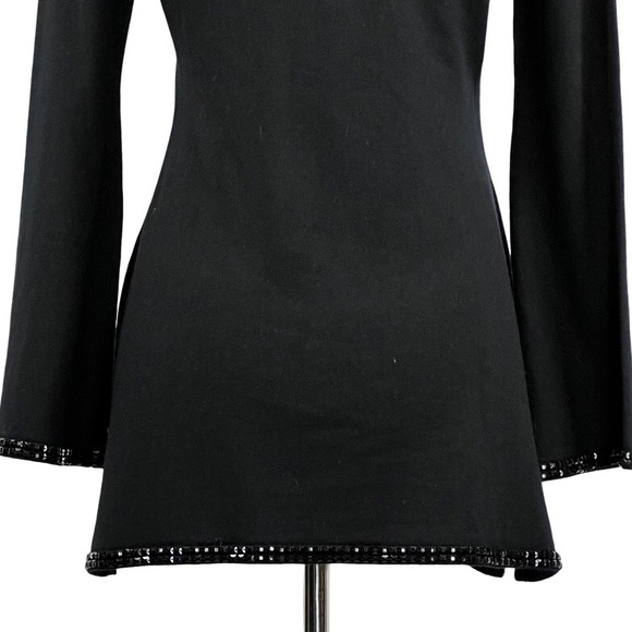 INC Silk/Angora Blend V-Neck Black Tunic with Black Gem Embellishments. Size S - Picture 12 of 13